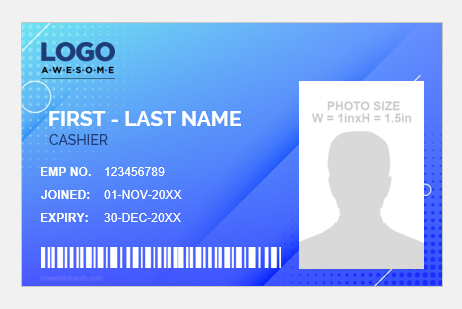Cashier ID Card/Badge Template
