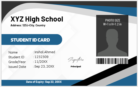 Student ID Card Template