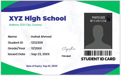 Student ID Card Template