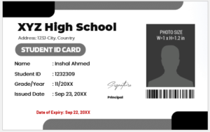 Student ID Card Template