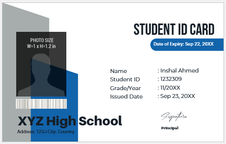 Student ID Card Template