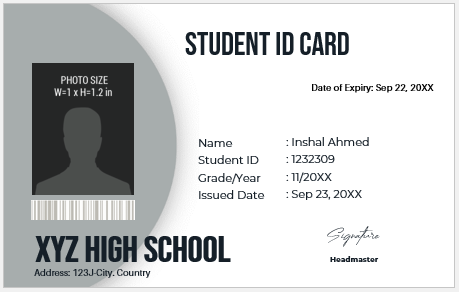 Student ID Card Template