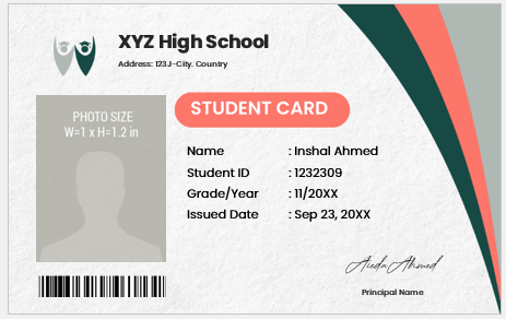 Student ID Card Template