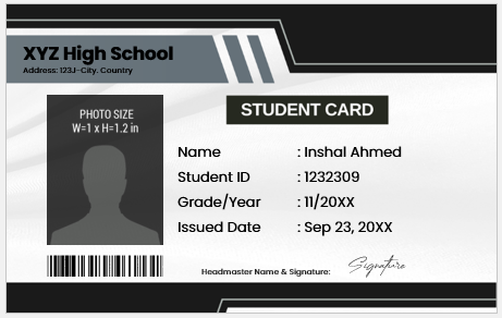 Student ID Card Template