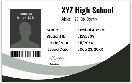 Student ID Card Template