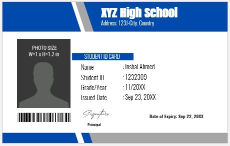 Student ID Card Template