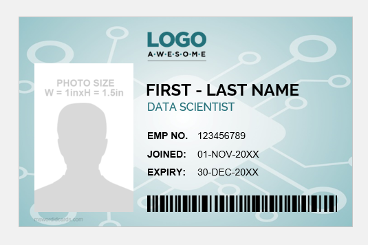 Data Scientist ID Badge Templates for Word | Editable