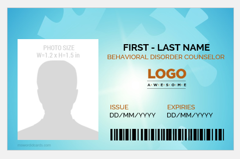 Behavioral disorder counsellor ID badge