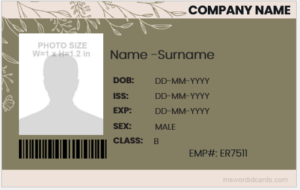 Teacher ID card template
