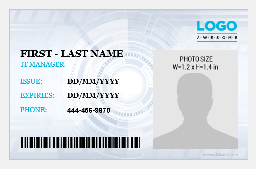IT manager workplace id badge template