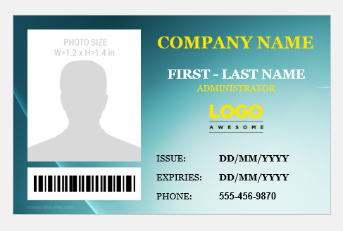 Administrator workplace ID card