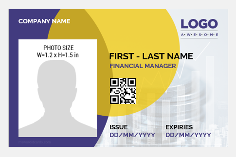 Financial manager workplace id card