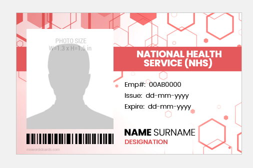 National health service employee id badge