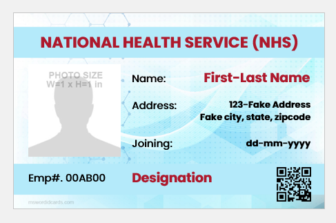 National health service employee id badge