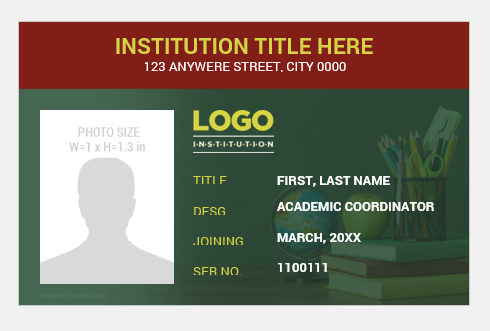 Academic coordinator ID card