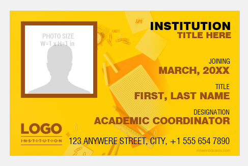 Academic coordinator ID card