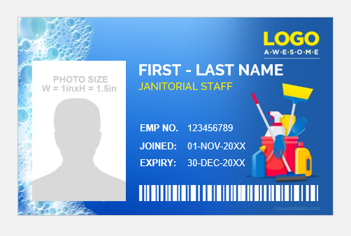 Janitorial staff ID card