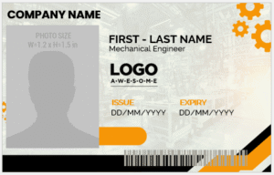 Mechanical Engineer ID Badge Template