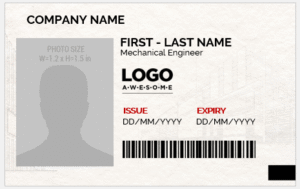 Mechanical Engineer ID Badge Template