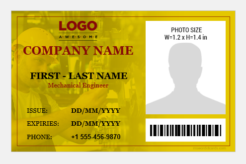 Mechanical engineer ID badge