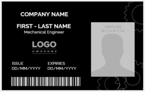 Mechanical Engineer ID Badge Template