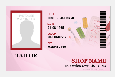 Tailor ID Card/badge template