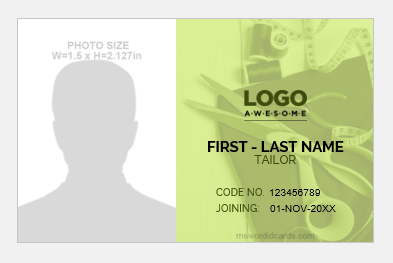 Tailor ID Card/badge template