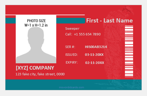 Sweeper ID Cards/Badges Templates for Word | Free Edit Print