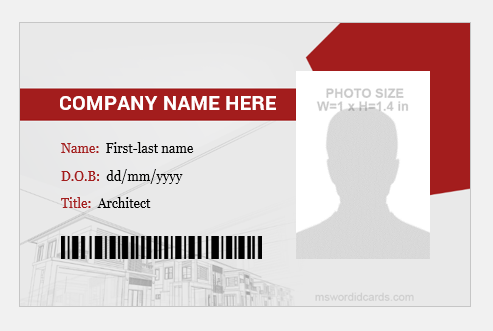 Architect ID badge template