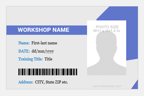 Teacher training workshop ID badge