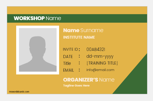 Teacher training workshop ID badge