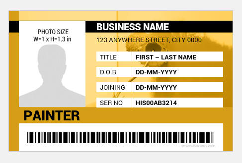 Painter ID badge template