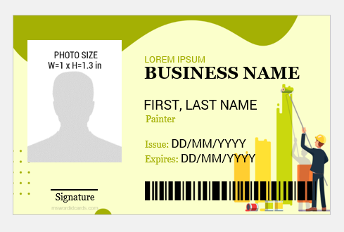 Painter ID badge template