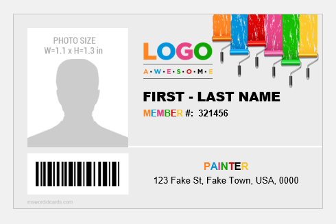 Painter ID badge template