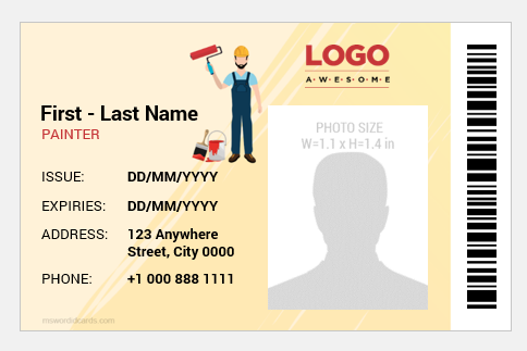 Painter ID badge template