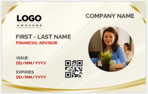 Financial Advisor ID Badge Template