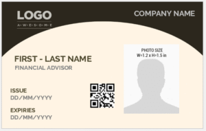 Financial Advisor ID Badge Template