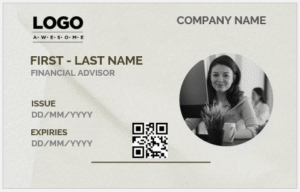 Financial Advisor ID Badge Template