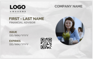 Financial Advisor ID Badge Template