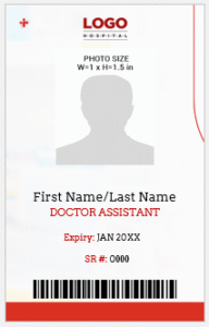 Doctor Assistant ID Badge Template