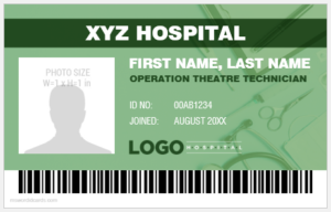 Operation theatre technician ID badge