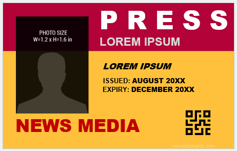 Press ID badge template