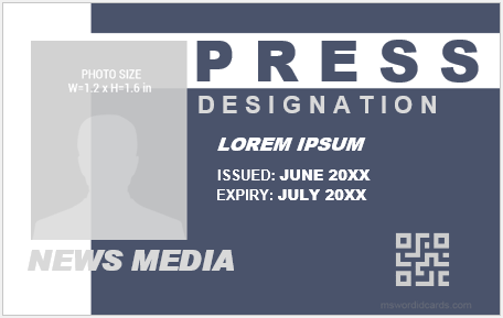 Press ID badge template