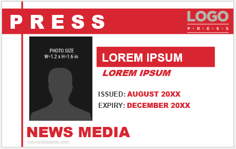 Press ID badge template