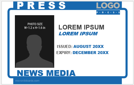 Press ID badge template