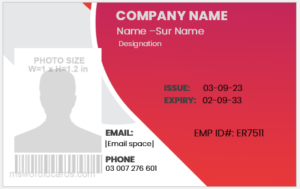 Employee ID card template