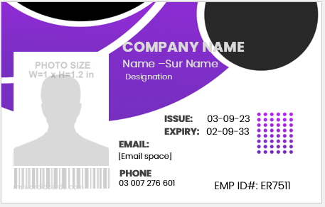 Employee ID card template