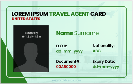 Travel agent ID badge