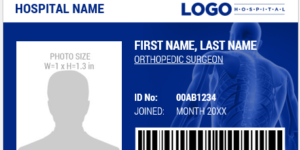 Orthopedic surgeon ID card template