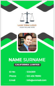 California Lawyer ID card template